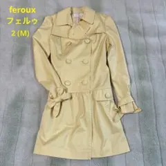 feroux フェルゥ イエロー ダブルブレスト トレンチ コート