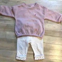 上下セット売りまとめ売りストロベリー刺繍 ピンクスウェットトレーナー