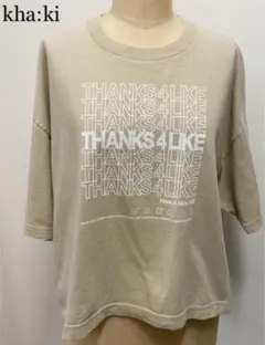 kha:ki Tシャツ　ベージュ　プリントのサムネイル