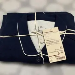 新品 MUJI 脇に縫い目のないカットソーパジャマ ダークネイビー L-XLのサムネイル