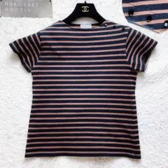 9 MARGARET HOWELL 半袖 Tシャツ ボーダー 肩ボタン フランスのサムネイル