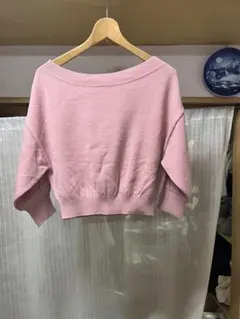 Snidel ピンク オフショルダー ニット