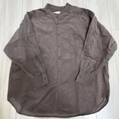 SENSE OF PLACE バンドカラーシャツ ブラウン