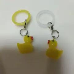アヒル ミニチュアチャーム アンブレラマーカー 2個セット