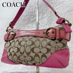 COACH Shoulder Bag Signature pink F07077