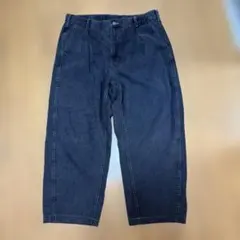 GU ダークグレー　デニムカーブタックパンツ　ワイドパンツ