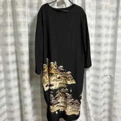 黒留袖　リメイクワンピース　４Ｌ相当