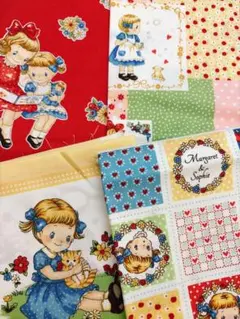 ⑤ マーガレット&ソフィー　プリント生地　ランダム　4枚セット