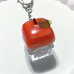 リンゴ型りんごカチカチキーホルダーストラップキーボードハンドメイドキースイッチ