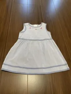familiar【ファミリア】水色刺繍ノースリーブワンピース 80サイズ