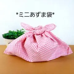 あずま袋◆エコバック◆コンビニバック◆ハンドメイド【ギンガムチェックピンク】