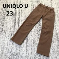 ユニクロユー レギュラーフィットストレートハイライズジーンズ 23 茶色 通年