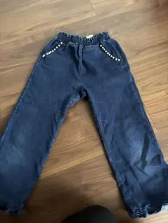 キッズデニム　ネイビー パール装飾
