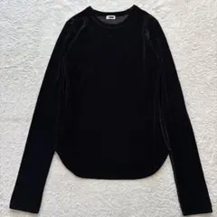 H BEAUTY&YOUTH ベロアバックスリットロングスリーブカットソー