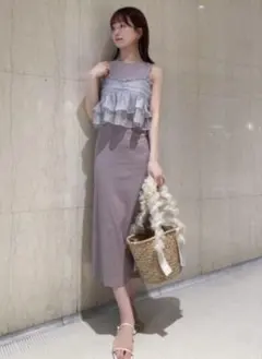 SNIDEL スナイデル シアービスチェ＆カットタンクワンピースセット M