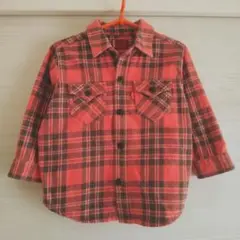 LEVI’S KIDS 90サイズ 長袖フランネルチェックシャツ RED TAB