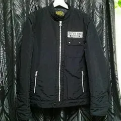 AZULbymoussyBROTHER-HOOD刺繍ワッペンシングルライダースＬ