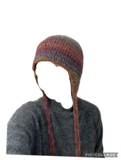 クラッシャーハット　耳当て付きニット帽　バケットハット　ビーニー、クロシェハット