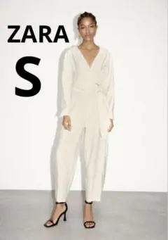 【ZARA】GOLD BUCKLE WRAP JUMPSUIT ジャンプスーツSのサムネイル