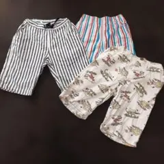 恐竜柄・ストライプ柄 半ズボン3点セット