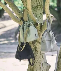 2025年EKAL巾着&ショルダー2WAYバッグ【カーキ】