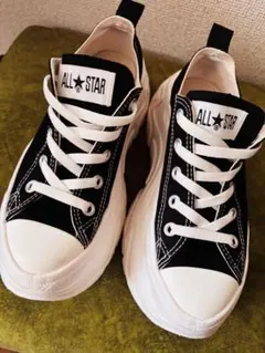 美品　CONVERSE ALL STAR 厚底スニーカー ブラック/ホワイト