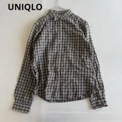 【ユニクロ】長袖ネルシャツ　綿100% チェック　カジュアル（M）