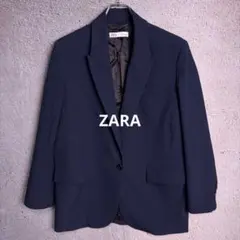ZARA テーラードジャケット シングルボタン 紺 ネイビー Mサイズ