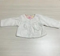 子ども服　ファージャケット　ポケット付き　80 白