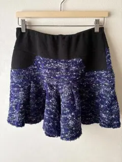 【新品未使用】フレアミニパンツ　キュロット　ループツイード紫系