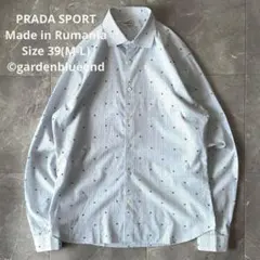 PRADA SPORT 飛行機ドット柄 ストライプシャツ サイズM L ホワイトのサムネイル