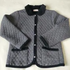 キッズ用グレーと黒のキルティングジャケット