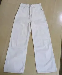 スナイデル ワイドストレートデニムパンツ ホワイト