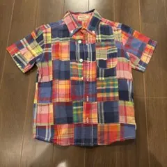 ミキハウス 半袖チェックシャツ 120 美品