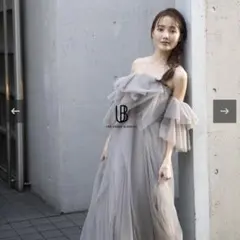 bovera LONG RIBBON DRESS ピンクベージュ - メルカリ