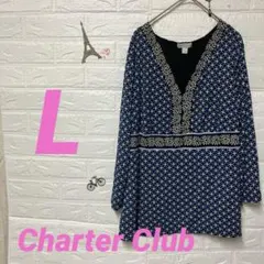 Charter Club 長袖シャツ 幾何学模様 【L】