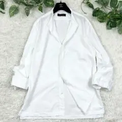 美品　キャバン　コットンタイプライター　バンドカラーシャツ　比翼仕立て　Lのサムネイル