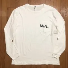 MHL マーガレットハウエル ロゴポケット ロンT ホワイト Lサイズ 長袖T