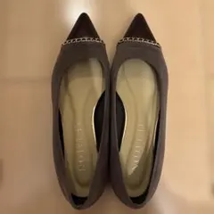 LE TALON ポインテッドトゥ フラットシューズ グレー