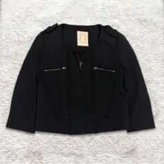 WILLSELECTION ノーカラージャケット ブラック フリル リボン 美品