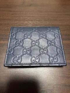 GUCCI ネイビー GGパターン カードケース