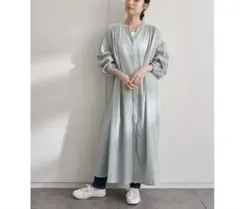 earth music&ecology Vネックロングシャツワンピース