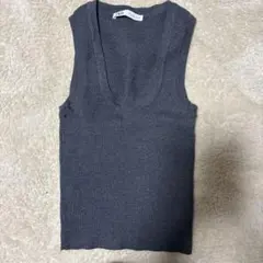 ZARA グレー ニットベスト S