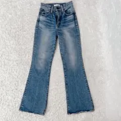 美品✨ MOUSSY MVS FLARE 24インチ ブルー ハイウエストのサムネイル