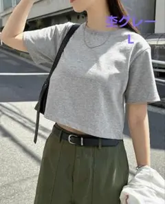 andmeアンドミー 汗染み防止半袖ミニTシャツ 杢グレー Lのサムネイル