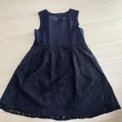 GU 紺色　レースワンピース 130 ブラウス付き