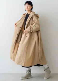 k*.様 Hyke ベージュ フード付きロングコート サイズ3 (新品・未開封