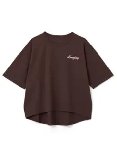 グレイユ　GRL ロゴ刺繍ビッグTシャツ　フリー　ブラウンのサムネイル