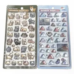 和柄・ボンボンドロップシール 柴犬 富士山