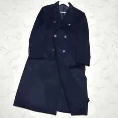 未使用級美品　ダブルチェスターコート ネイビー　紺　ロングコート　185cm